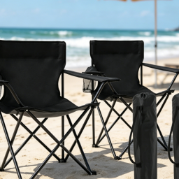 Portable Folding Outdoor Chair with Cup Holder and Storage Bag