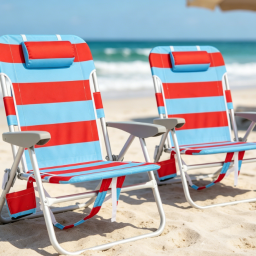 4-Position Adjustable Backpack Beach Chair with Headrest