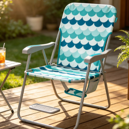 Lightweight Folding Chair with Shoulder Strap and Solid Armrests
