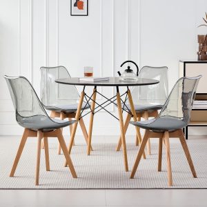 5-Piece Round Dining Table and Chair Set