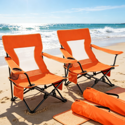 Heavy-Duty Portable Folding Chair with Cup Holder and Storage Pocket