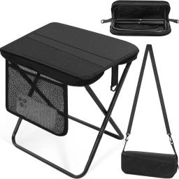 Portable Folding Stool With Side Pocket (Lightweight)