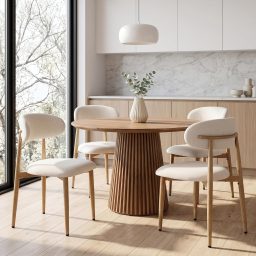 Modern Upholstered Dining Chairs with Metal Legs (Set of 4)