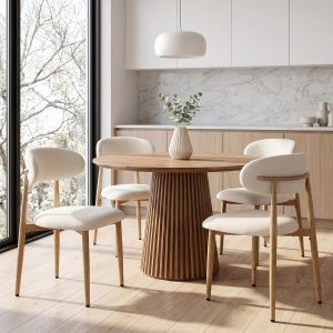 Modern Upholstered Dining Chairs with Metal Legs (Set of 4)